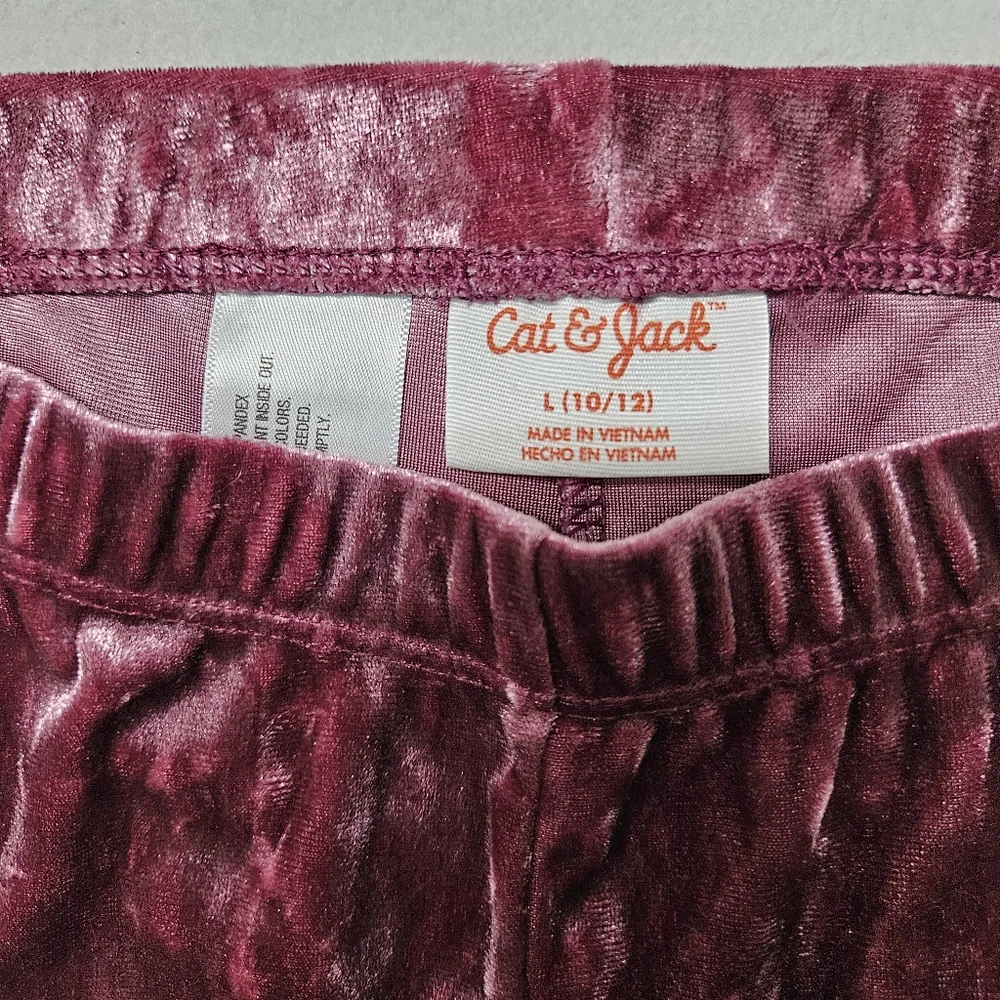 Cat & Jack Thermal Shirt and Velvet Look Pants Pink Girls Size Large